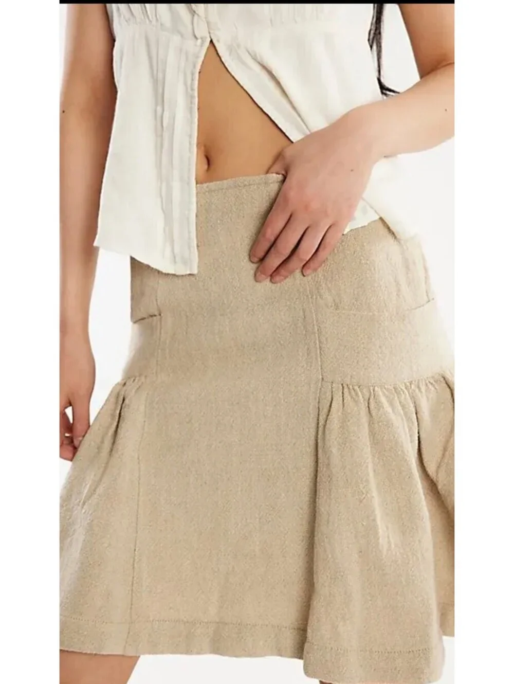 Free People Stansbury Midi Skirt in the Natural Combo colorway Size 14 #1303